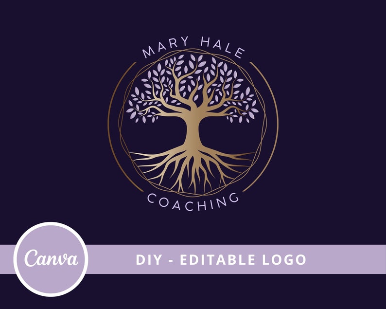 Tree of Life Canva Logo Template, Tree Editable Logo, DIY Life Coaching Logo, Yoga Logo, Psychology Logo, Healing Logo, Natural Therapy Logo image 3