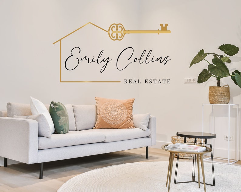 Real Estate Logo Design, Luxury House Editable Canva LogoTemplate, DIY Realtor Key & House Logo, Real Estate Agent Branding, Instant Access image 8