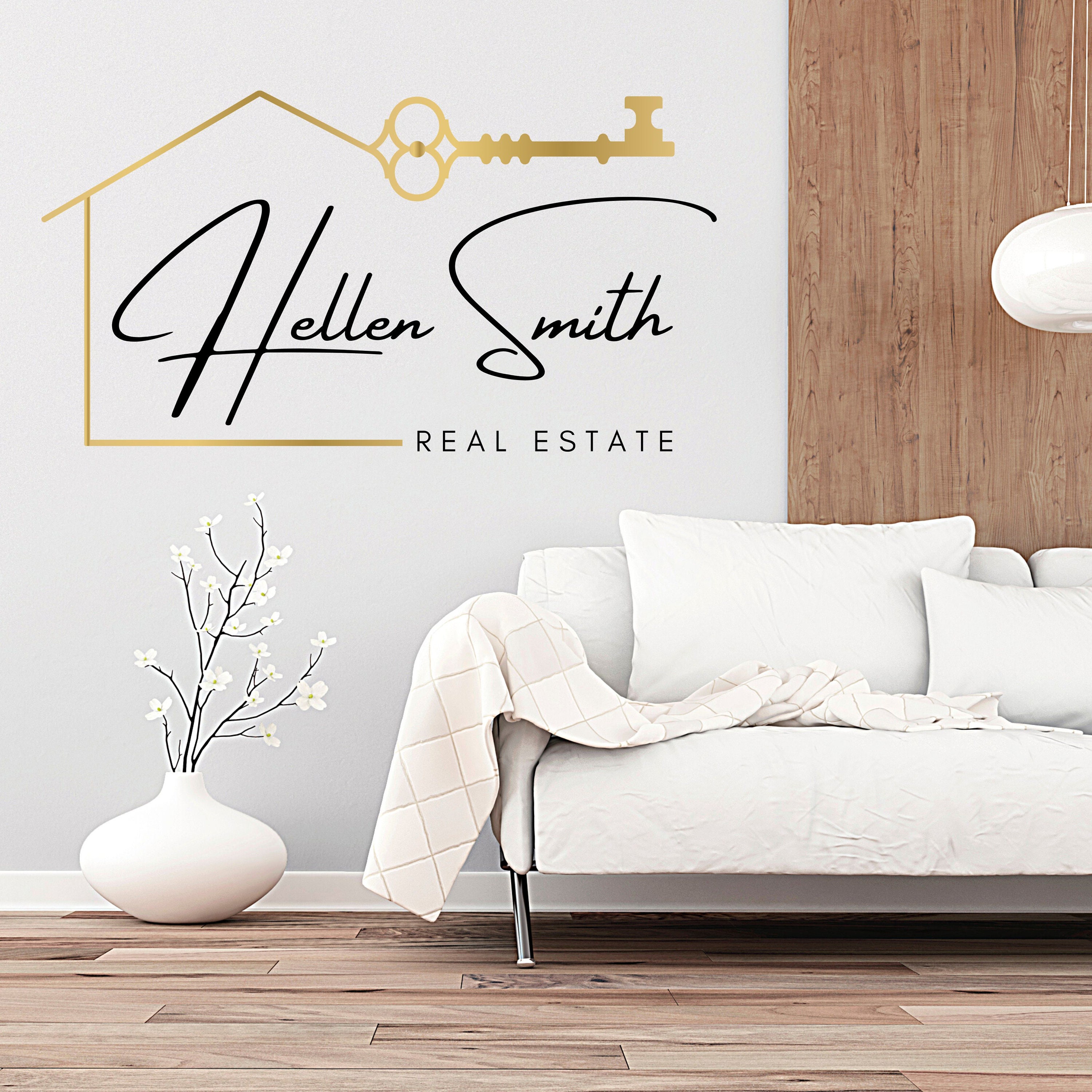 Real Estate Logo Design, Luxury House Editable Canva Logo Template, DIY ...