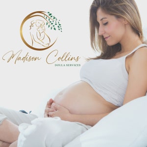 Doula Editable Canva Logo Template, Midwifery DIY Logo, Hebamme Logo, Natural Birth Tree Logo, Baby Nursery Logo, Mother and Baby Care Logo. image 7