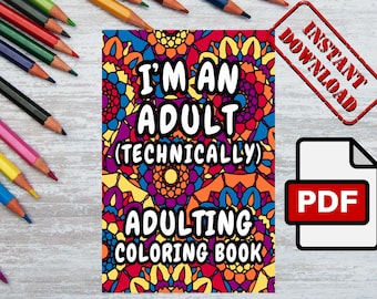 Adulting Coloring Book | Adult Coloring Book | Printable Coloring Pages | Funny Quotes Coloring Pages | Adult Humor Coloring Pages