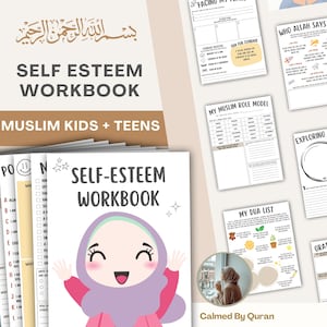 Muslim Self Esteem Workbook for Kids & Teens, 20 Pages, Mental Health Muslims, Printable Inserts, Islamic Printable Bundle, A4, Letter, PDF