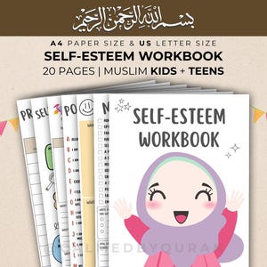 Self-Esteem Workbook for Kids & Teens - PRINTABLE, Islamic Confidence Builder, Positive Affirmations, Mental Health Activities, PDF Download