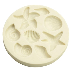 Sea Beach Shells 8-piece Summer Beach Silicone Mould Suitable For Making Cake Fondant Jewellery Candy Soap Wax Jelly Chocolate And More