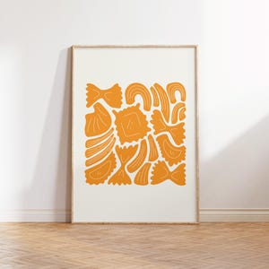 Poster artistico di cibo di pasta, stampa artistica da parete italiana di cibo di pasta, stampa artistica da parete di cibo da cucina, download digitale di decorazioni da parete di cibo di pasta