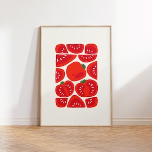 Tomatoes Food Art Poster, Tomatoes Fresh Wall Art Print, Tomatoes Garden Kitchen Wall Art, Tomatoes  Poster Digital Download Home Decor Art