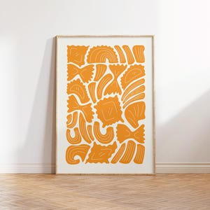 Pasta Food Art Poster, Pasta Food Italian Wall Art Print, Food Kitchen Wall Art Poster Print, Pasta Food Art  Wall Decor Digital Download
