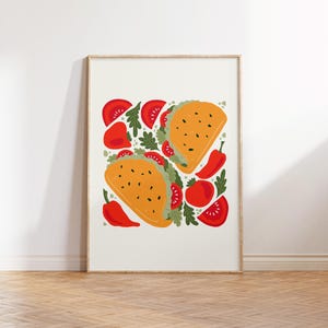 Tacos Essen Kunst Poster, Taco Essen Haus Wand Kunst Druck, Essen Küche Wand Kunst Poster Druck, Tacos Essen Kunst Wand Dekor Digitaler Download