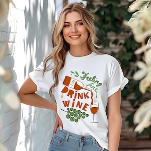 Wine Lovers Unisex Tee | Feeling Fine Drink Wine Shirt, Cute Wine T-Shirt, Gift for Wine Enthusiasts, Casual Wine Lover Apparel