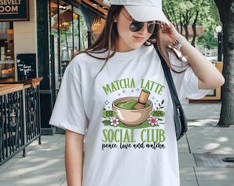 Matcha latte social club-T-shirt | Matcha Lovers-shirt