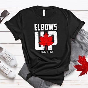 Elbows Up Canada T-Shirt: Unisex Maple Leaf Tee