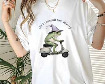 Camiseta unisex con estampado de rana divertida: "¡A cometer tonterías!"