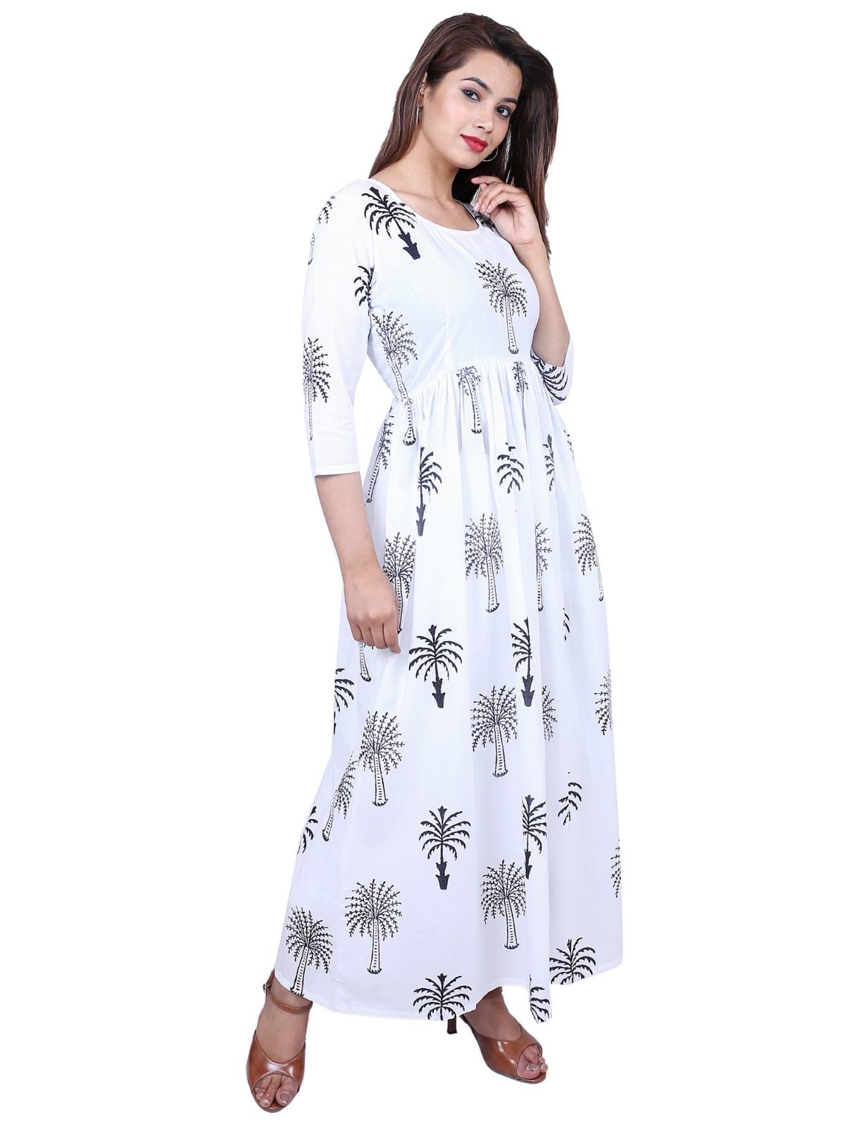 Stylish Black Maxi Dress with Geometric Print - Resort Wear main image 1