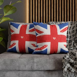 Union Jack Flag Cushion Cover with Double Sided Printing United Kingdom Flag Suede Throw Pillow Cover British Flag Cushion Cover