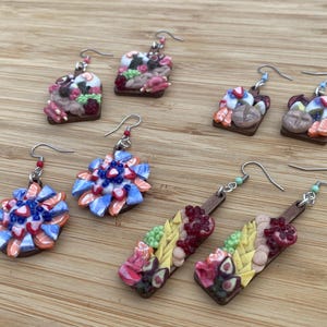 Charcuterie Board Dangle Earrings (Fruit Plates and Cheese and Meat Boards)