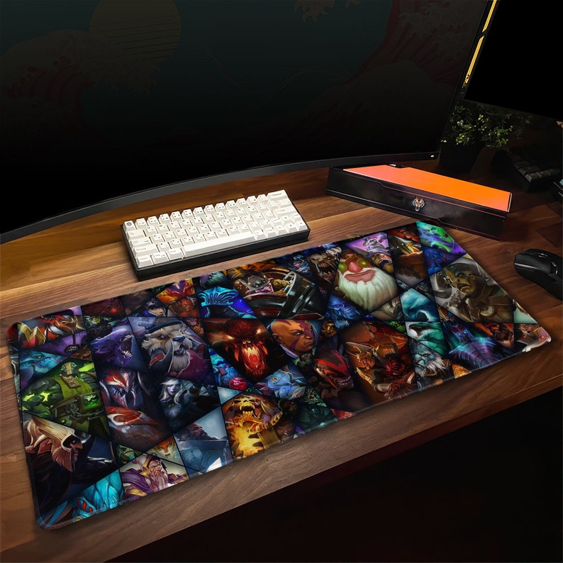 Dota 2 Heroes Mosaic Gaming Desk Pad, Online Popular Video Game Mouse