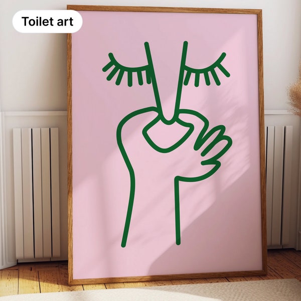 Badkamer wand decor, slechte geur humoristische kunst aan de muur, grappige toilet poster, gastentoilet digitale download kunst, modern minimalistisch design