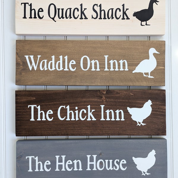 Custom Coop Sign | Duck Coop Sign | Chicken Coop Sign | Quack Shack | Hen House | Waddle On Inn | Chick Inn | Custom Farm Sign |