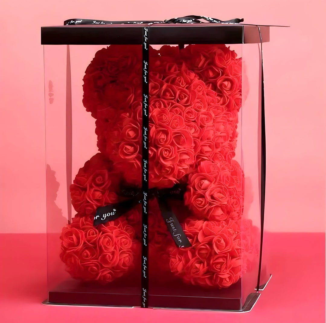 Valentines Day Rose Teddy Bear With Gift Box - Etsy Australia