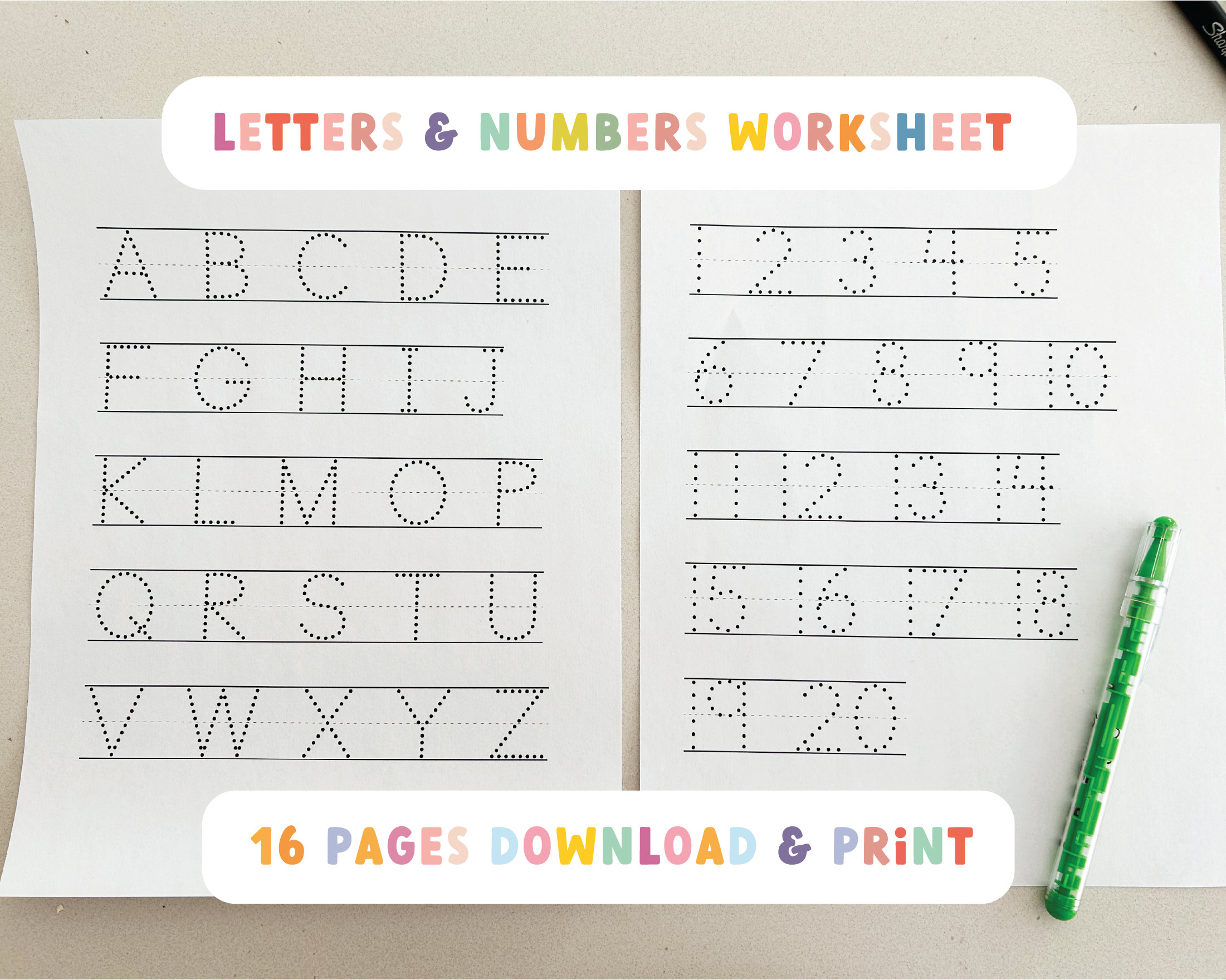 Alphabet and Numbers Handwritten Tracing - Letters A to Z - Numbers 1 ...