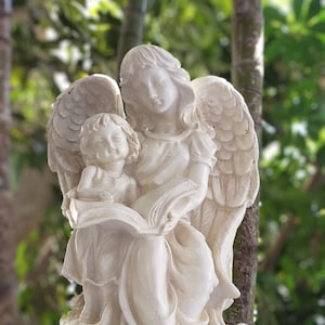 Estatua del ángel de la guarda Escultura de arte religioso, 33cm-13in, Estatua de ángel para el hogar, el jardín y el monumento. zdjęcie 1