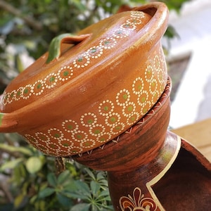 Set Anafre uso rudo y Capula Clay Cazuela Arrozera,  calentador de barro mexicano, calentador de comida hotel buffet mexicano decorado