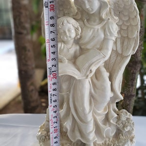 Estatua del ángel de la guarda Escultura de arte religioso, 33cm-13in, Estatua de ángel para el hogar, el jardín y el monumento. zdjęcie 6