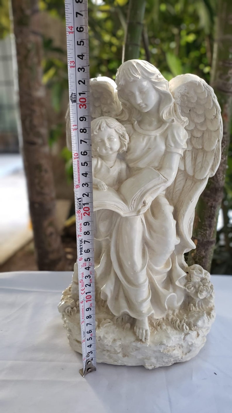 Estatua del ángel de la guarda Escultura de arte religioso, 33cm-13in, Estatua de ángel para el hogar, el jardín y el monumento. zdjęcie 6