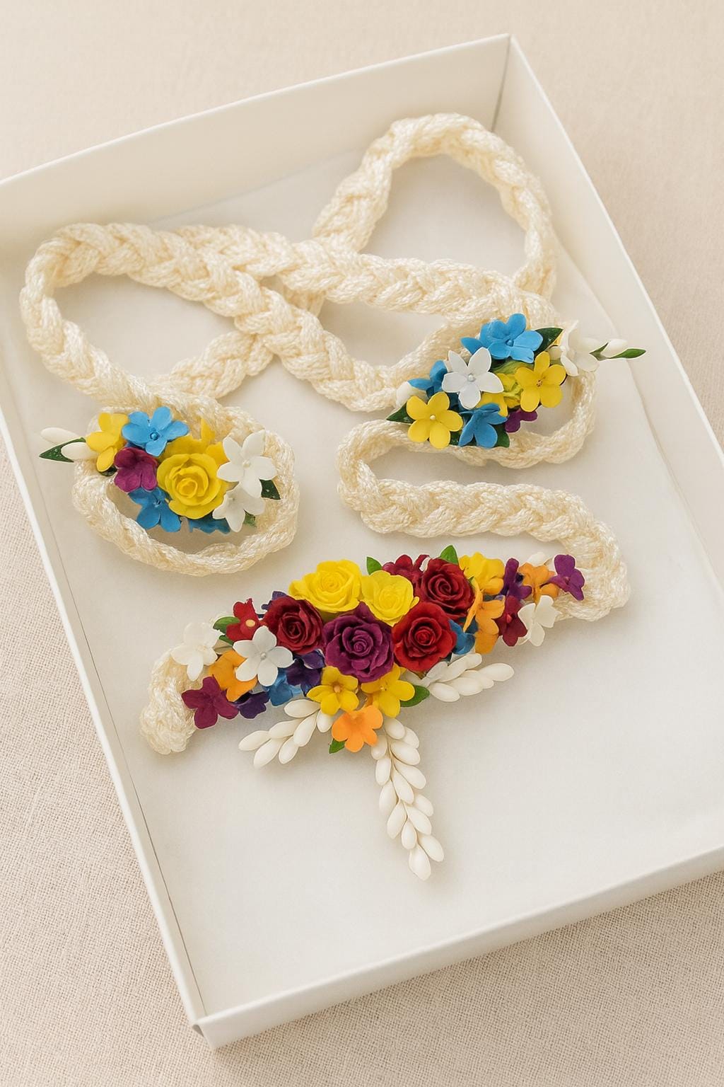 Handmade Mexican Wedding Lazo – Floral Azahares Unity Cord With