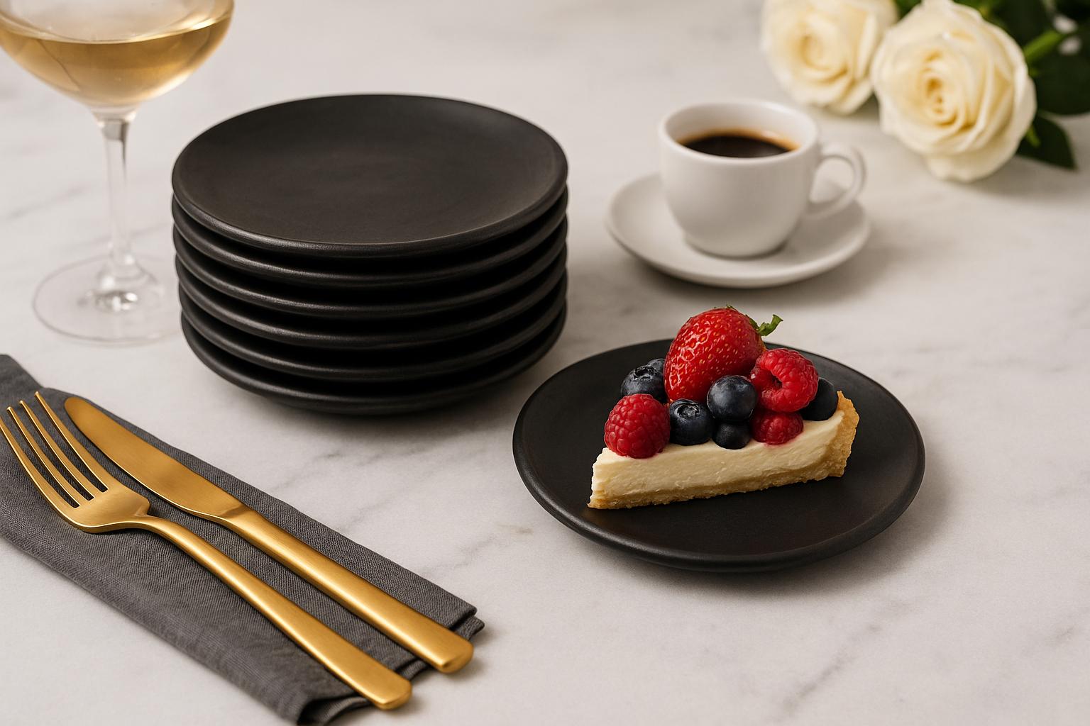 Set of 6 Handmade Black Clay Plates – 4.7 Inch Oaxaca Barro Negro