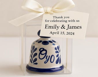 Talavera Ceramic Wedding Bells – Mexican Hand Painted Party Favors for Guests, Bridal Shower, Quinceañera & Special Events