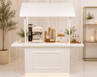Wedding Event Cart – 74.8” Tall Luxury Coffee Cart Stand for Events, Mobile Champagne Bar, Wedding Beverage Station, Dessert Cart
