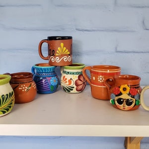 8 tazas colección de arte mexicano, taza surtida para coleccionistas, taza café champurrado pulque mezcal
