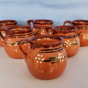 Mexico Handmade rustic ceramic Tonala mug/rustic clay jugTaza de Barro, punch mug, coffee mug, chocolate mug
