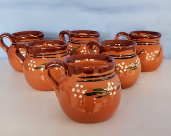Mexique Tasse Tonala en céramique rustique faite à la main/jugTaza de Barro en argile rustique, tasse à punch, tasse à café, tasse au chocolat