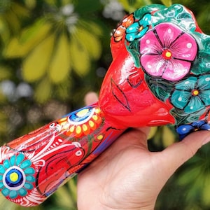 Hand-Painted Mexican Face Vase – Colorful Ceramic Floral Woman Head Planter – Folk Art Decor for Altar, Home or Gifts flowers
