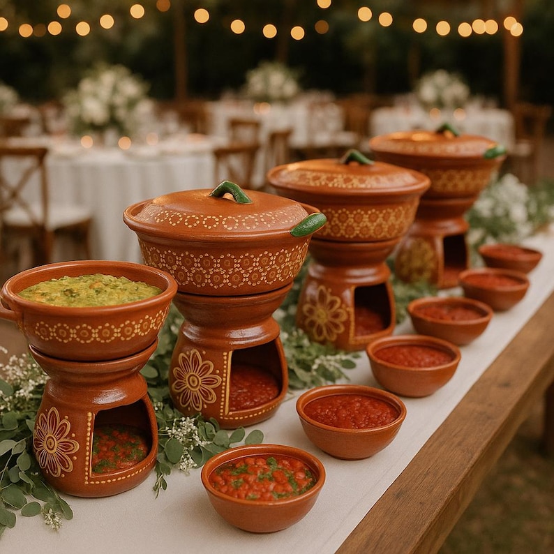 Clay Pot Stand * Chafing Food Warmer, Sauces, Soups, Bean Pot Holder, Buffet Riser, Party Set