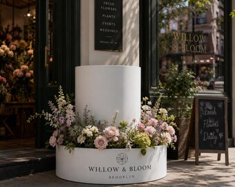 Piedistallo di lusso per ingresso, decorazione per ingresso maestoso, supporto floreale personalizzato, decorazione per atrio, elemento d'arredo di grande impatto.