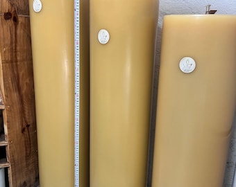 Set of 3 Giant Luxury Candles – Handmade Tall Pillar Candles (44”, 39”, 36”) – Exclusive Home Decor for Weddings, Hotels & Luxury Living Spa