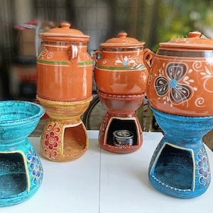 Buffet clay brazier * ideal as a fondue holder, sauces, soups, anafre, charcoal stove, charcoal stove, terracotta tea stove