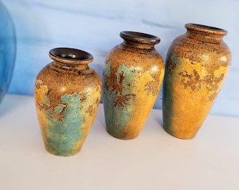 Antique Clay Vases, Farmhouse Boho Home Decor Table Shelf Decor Wabi Sabi Vase Vintage Style Decorations