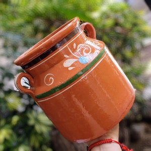 4 liter Mexican clay bean pot, classic, rustic, handmade in Mexico, coffee pot, champurrado pot