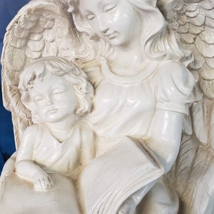 Estatua del ángel de la guarda Escultura de arte religioso, 33cm-13in, Estatua de ángel para el hogar, el jardín y el monumento. zdjęcie 9