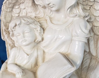 Estatua del ángel de la guarda Escultura de arte religioso, 33cm-13in, Estatua de ángel para el hogar, el jardín y el monumento.