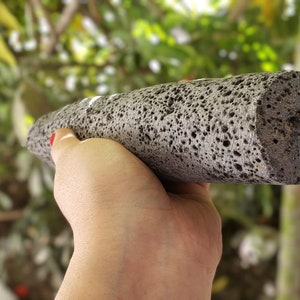 Molinillo Metate piedra volcánica resistente al calor, moledor de semillas cacao imagen 5