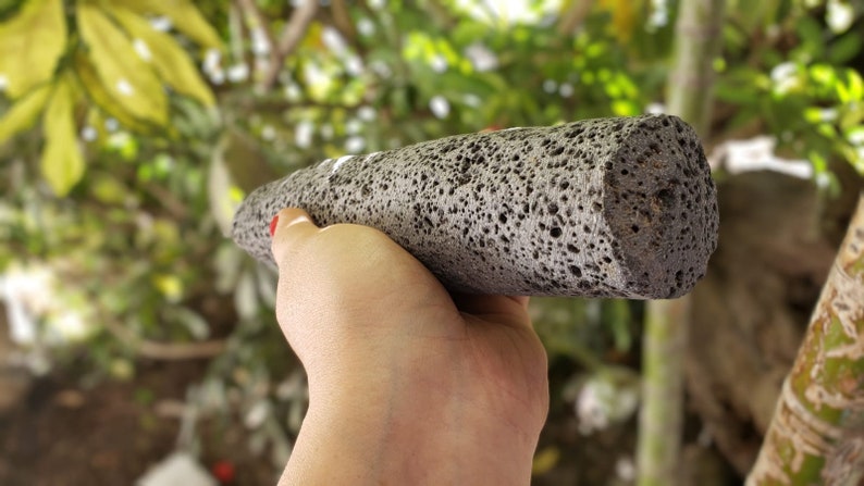 Molinillo Metate piedra volcánica resistente al calor, moledor de semillas cacao imagen 5