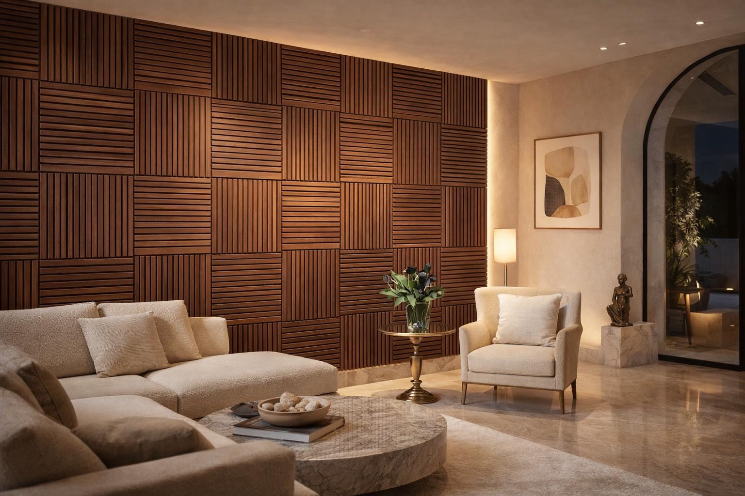 23.6"x23.6" Acoustic Wood Slat Wall Panels | Modern 3D Accent Wall ...