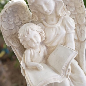 Estatua del ángel de la guarda Escultura de arte religioso, 33cm-13in, Estatua de ángel para el hogar, el jardín y el monumento. zdjęcie 4