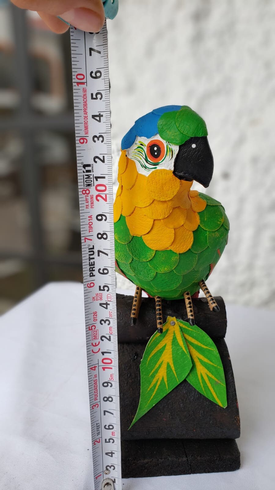 Parakeet Fur, Painted Bird, Wood Carving, Wooden Bird Art