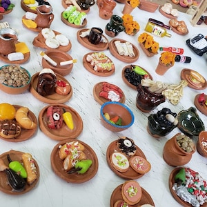 50 Pieces Miniature Mexican Fiesta Clay Pretend Food Decorations Arts Day of The Dead Offerings Dia De Los Muertos Ofrendas Cinco de Mayo
